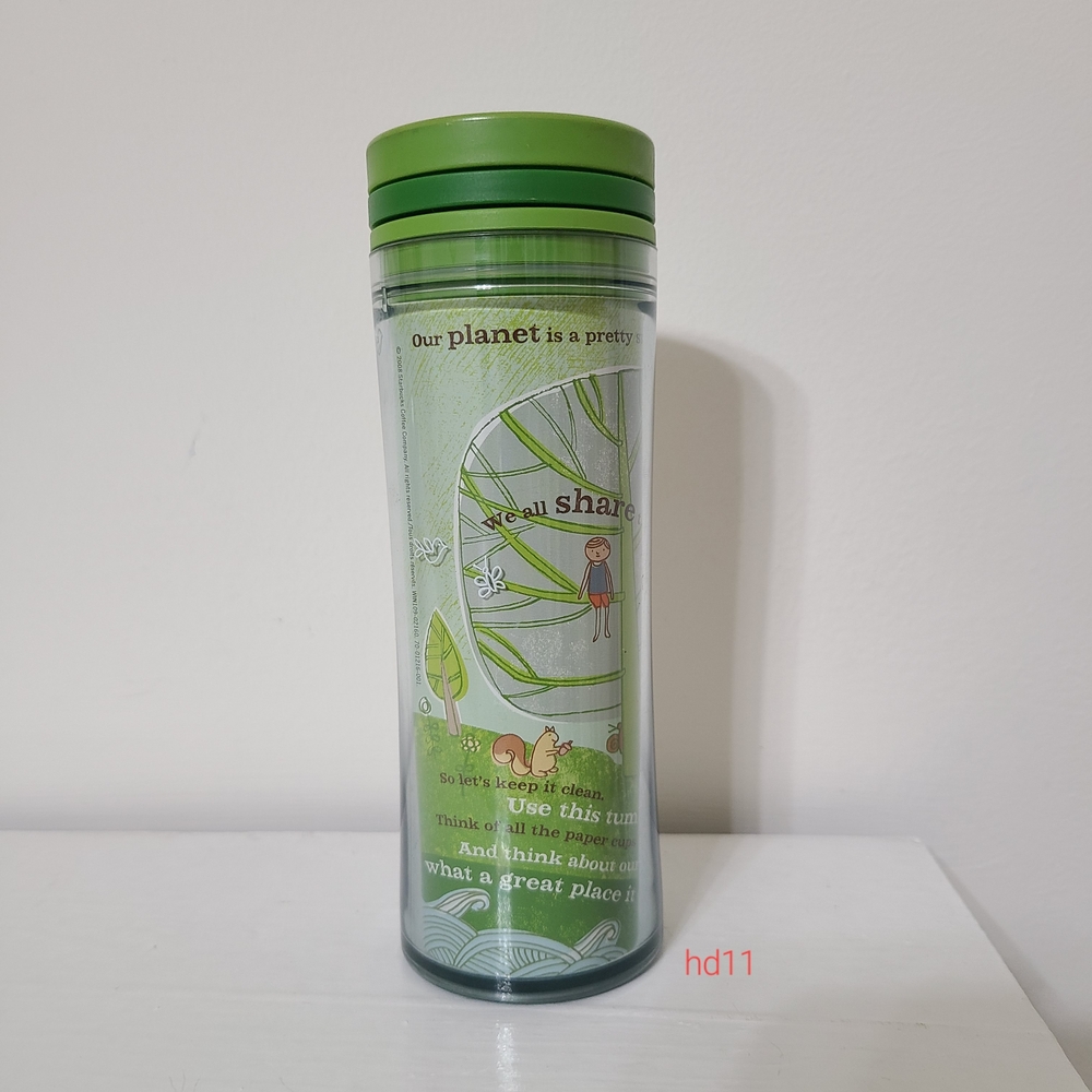 Starbucks 2008 Kid's Green Eco-Friendly Recycled Travel Mug 8oz